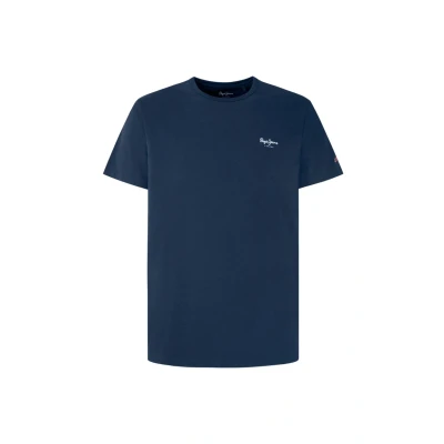 Afbeelding van Pepe Jeans Original Tshirt basic, Heren, Maat: Medium, Dark blue