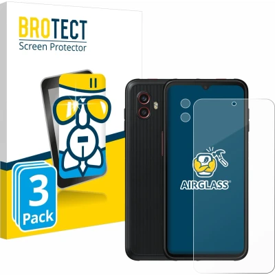 Afbeelding van BROTECT AirGlass kogelwerende glasfolie (3 Stuk, Samsung Galaxy XCover 6 Pro), Smartphone beschermfolie, Transparant