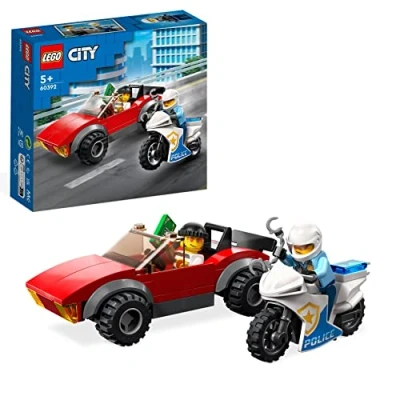 Afbeelding van LEGO City 60392 Achtervolging auto op politiemotor Set