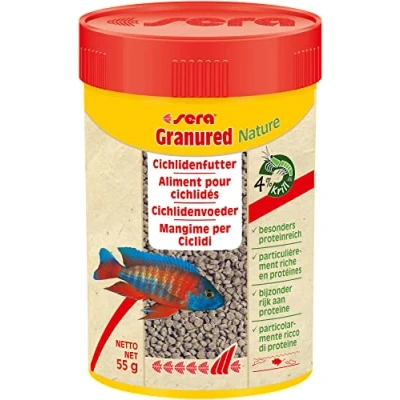 Afbeelding van sera Granured Nature 100 ml (55 g) hoofdvoer voor kleinere carnivore cichliden, voer Malawi &amp; Tanganjika