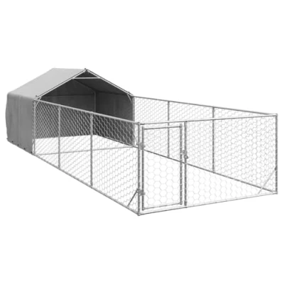 Afbeelding van vidaXL Hondenkennel met ren 7x2x1,5 m gegalvaniseerd staal