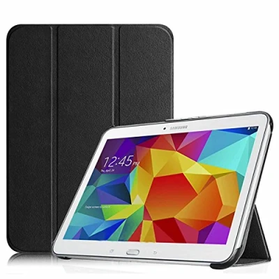 Afbeelding van Fintie Hoes voor Samsung Galaxy Tab 4 10.1 SM T530 T535 Ultra slank superlicht standaard slim shell cover beschermhoes etui tas met automatische slaap/waakfunctie, (*Zwart)