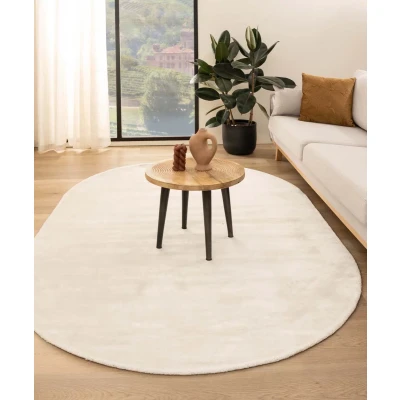 Afbeelding van Viscose Tapijt/Vloerkleed Ovaal Pearl Wit 160x240 Cm