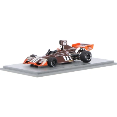 Afbeelding van Brabham BT42 Spark Modelauto 1:43 1974 John Watson Goldie Racing with Hexagon S2348 Dutch GP