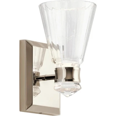 Afbeelding van Kichler LED Wandlamp Kayva 8W 3000K 650Lm 830 IP44 Polished Nickel