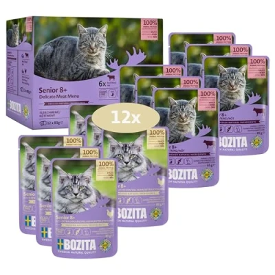 Afbeelding van 24x 85g Bozita Morsels in Sauce Senior Plenty Gemengd Pakket Nat Kattenvoer