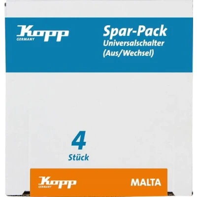 Afbeelding van Kopp Malta wisselschakelaar antraciet/zilver Profi 4st