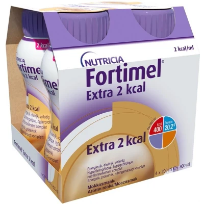 Afbeelding van Fortimel Extra 2kcal Mokkasmaak Flessen 4x200ml