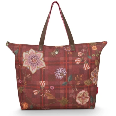 Afbeelding van Pip Studio Tilda Tote Bag Flores Felices Tas Rood 66x20x44cm