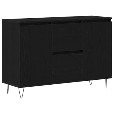 Afbeelding van vidaXL Sideboard Zwart eiken Bewerkt hout, metaal Medium