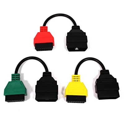 Afbeelding van BeMatik Kit 3 OBD2 diagnose kabels compatibel met Fiat ECU Scan software 24cm