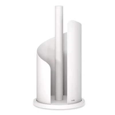 Afbeelding van stardis Design keukenrolhouder roestvrij staal mat H 30 15 cm rolhouder papierrolhouder voor staand Pure White