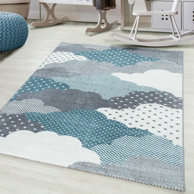 Afbeelding van Kindervloerkleed Bambi Wolken Blauw 120x170cm Adana Carpets