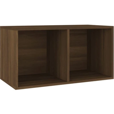 Afbeelding van vidaXL Opbergbox voor LP&quot;;s 71x34x36 cm bewerkt hout bruineikenkleurig
