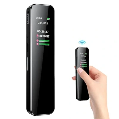 Afbeelding van Mini dicteerapparaat, 64 GB, opnameapparaat, digitaal dicteerapparaat met ruisonderdrukking, digitaal, audio recorder weergave voor conferenties, cursussen