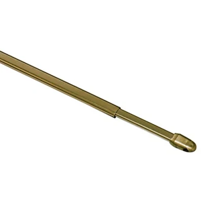 Afbeelding van GARDINIA Gordijnroede voor vitrages, plat/ovaal, uitschuifbaar, metaal/kunststof, messing, 60 100 cm, 2 stuks