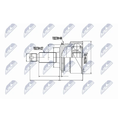 Afbeelding van Homokineet reparatie set, aandrijfas NTY NPZ SB 010