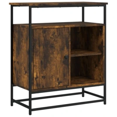 Afbeelding van Dressoir 69x35x80 cm bewerkt hout gerookt eikenkleurig