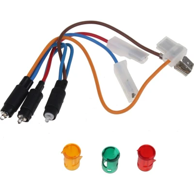 Afbeelding van Whirlpool Indesit 482000031066 C00271960 signaallamp vriezer controle lampjes set groen/rood/geel
