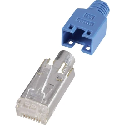 Afbeelding van Hirose Electronic RJ45 connector, afgeschermd CAT5e Stekker, recht Aantal polen: 8P8C Blauw 10 stuk(s)