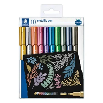 Afbeelding van metallic pen set 10 st DJ