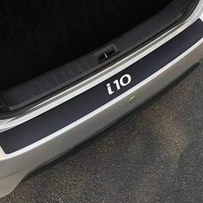 Afbeelding van Achterbumperbeschermer, voor Hyundai i10 Kofferbak Scratch Guard Sill Plate Cover Styling Accessoires, Koolstofvezel