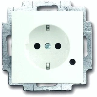 Afbeelding van Abb busch jaeger wandcontactdoos ra centraalplaat bedrijfsled inbouw f matwit 2cka002013a5336