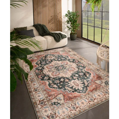 Afbeelding van Vintage Buitenkleed Valenca Fino Groen/rood 160x230 Cm