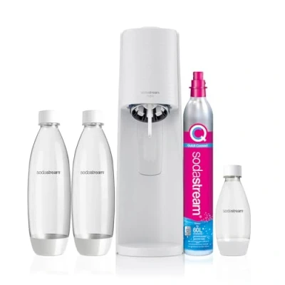 Afbeelding van SodaStream WIT MEGAPACK met 3 flessen en CO2 Cilinder !