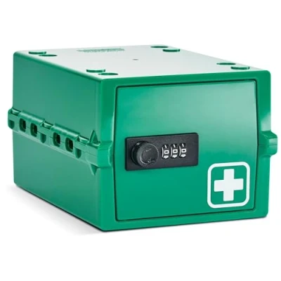 Afbeelding van Lockabox Mini™ Medi Groen Kleine afsluitbare medicijndoos 3 liter lichtgewicht en hygiënische combinatieslot BPA vrij