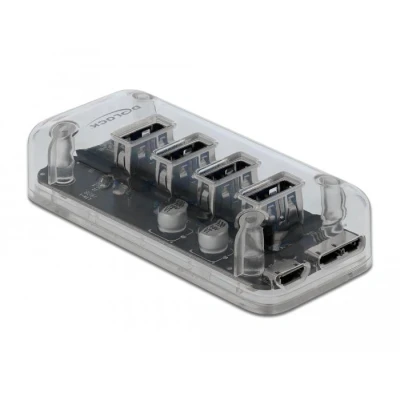 Afbeelding van Delock Externe USB 3.0 Hub met 4 poorten transparant