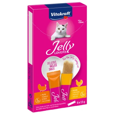 Afbeelding van Vitakraft Jelly Lovers Mp 6x15 g Kattensnack Kip&amp;Kalkoen