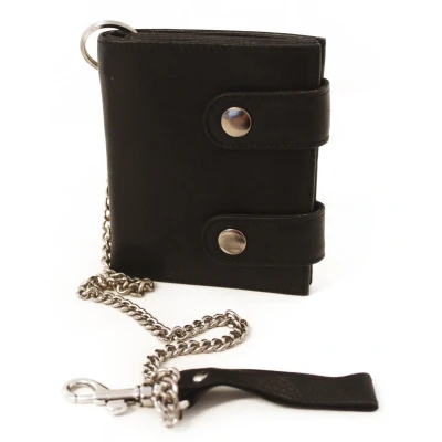 Afbeelding van Billfold Portemonnee Hoog Model met Ketting Zwart