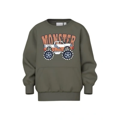 Afbeelding van NAME IT MINI sweater NMMVUGO met printopdruk olijfgroen