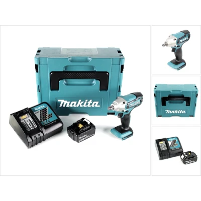 Afbeelding van Makita DTW 190 RM1J 18V Li Ion accu slagmoersleutel in Makpac met 1x BL 1840 B 4.0 Ah LED display, DC 18 RC snellader