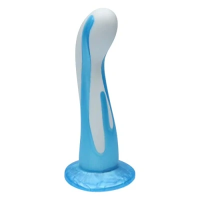 Afbeelding van Ylva &amp; Dite Swan Siliconen G spot / Anale dildo Made in Holland Pastel Grijs Blauw Metallic