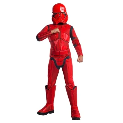 Afbeelding van Rubie&#039;s officiële Disney Star Wars Ep 9, Red Stormtrooper Deluxe kostuum, kindermaat medium leeftijd 5 7 jaar, meerkleurig