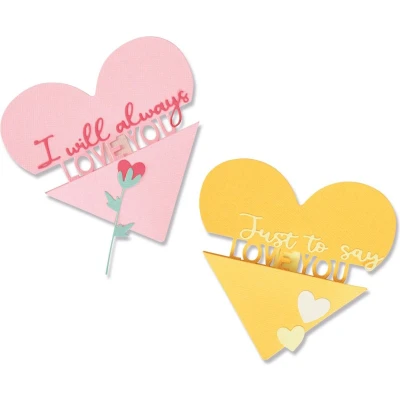 Afbeelding van Sizzix Thinlits Die Set 10PK Heart Slider Card 666019 Olivia Rose (10 22)