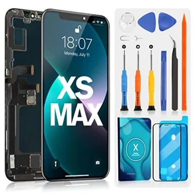 Afbeelding van Beeldscherm voor iPhone XS Max Display 6,5 inch digitizer 3D touchscreen LCD met reparatiegereedschap zwart, compatibel model A1921, A2101, A2102, A2103, A2104