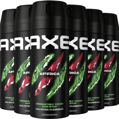 Afbeelding van 6x Axe Africa Non Stop Fresh Deospray 150ml