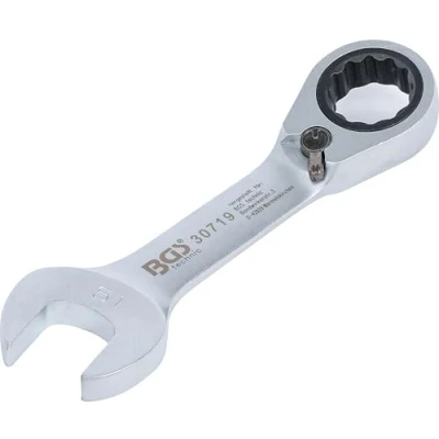 Afbeelding van BGS 30719 Ratel ringsteeksleutel kort omschakelbaar 19 mm