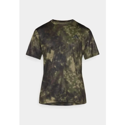 Afbeelding van adidas Heren TRAIN ESSENTIALS SEASONAL ALL OVER PRINT TEE, olive strata, S