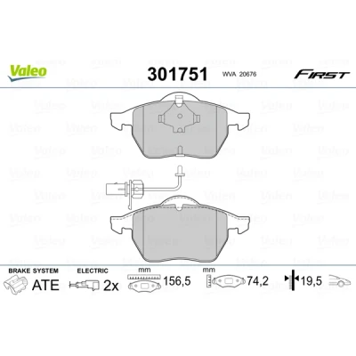 Afbeelding van Valeo Remblokset 301751