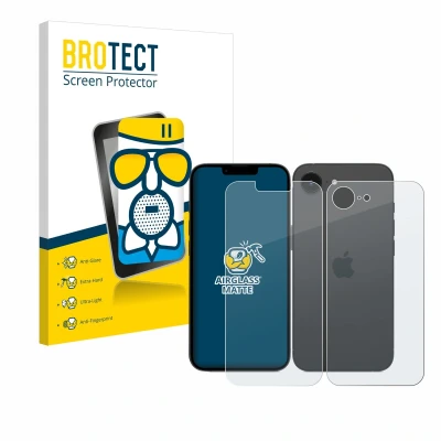 Afbeelding van BROTECT Screenprotector voor Apple iPhone 16e (Voor+Achter) Folie Beschermfolie Beschermglas matte