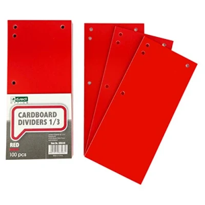 Afbeelding van D.RECT 100 stuks kartonnen scheidingsstrips. 11x24cm tabbladen map register 160g/m² rood 009445