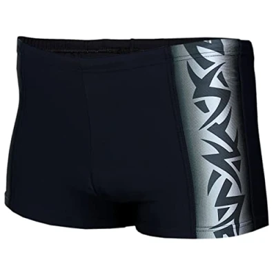 Afbeelding van Aquarti Heren Zwemboxer met Zijstroken Zwembroek, 13717A Zwart/Grafiet, 5XL