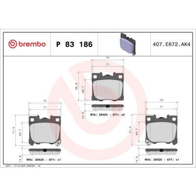 Afbeelding van Brembo Remblokset P 83 186