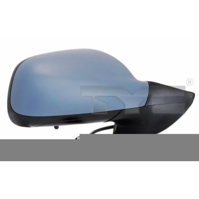 Afbeelding van Buitenspiegel Tyc 326 0092 Links Met grondlaag Te verwarmen, Elektrisch inklapbaar, Bol vormig, Blauw getint, voor elek. spiegelverstelling
