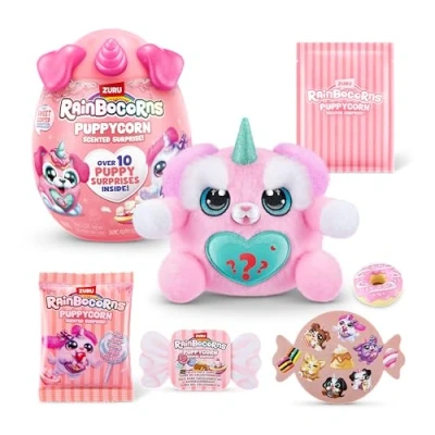 Afbeelding van Rainbocorns ZURU Puppycorn geur verrassing, schnauzer, door Surprise Unboxing zacht speelgoed, geurende puppy pluche voor meisjes (Schnauzer)