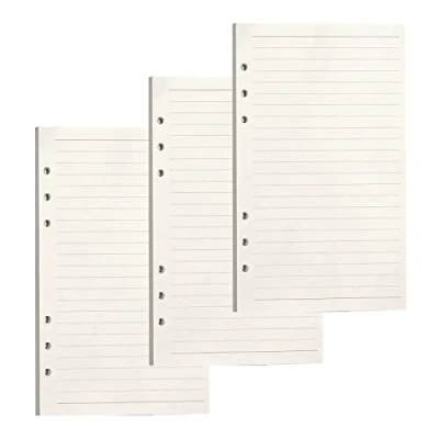 Afbeelding van PALUDO 3 Verpakkingen A6 Horizontale Linie Navulpapier, 135 Bladen Reserve Vellen Papier Blanco, 6 Gaten Nachvullen Inlegvellen Los Notitiepapier voor Filofax Notitieboek Ringboeken